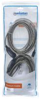 Manhattan USB-kabel USB 2.0 USB-A stekker, USB-B stekker 15.00 m Zwart Rond, Met LED 152389 - thumbnail