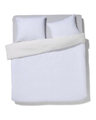 HEMA Dekbedovertrek 200x200/220cm zacht katoen structuur stip (wit)