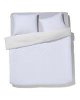 HEMA Dekbedovertrek 200x200/220cm zacht katoen structuur stip (wit) - thumbnail