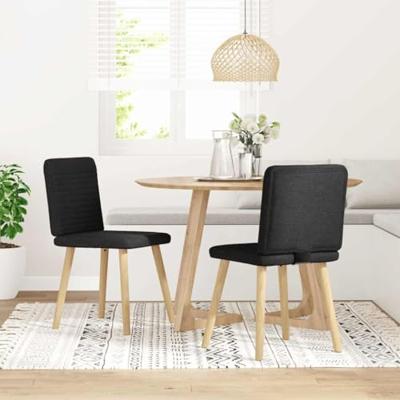 Eetkamerstoelen 2 st stof zwart
