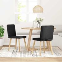 Eetkamerstoelen 2 st stof zwart - thumbnail