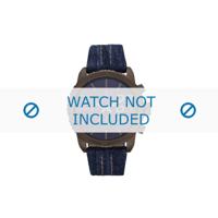 Diesel horlogeband DZ5354 Leder Blauw 22mm + bruin stiksel - thumbnail