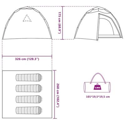 VidaXL Koepeltent 4-persoons snelontgrendeling grijs en oranje VidaXL Koepeltent 4-persoons snelontgrendeling grijs en oranje