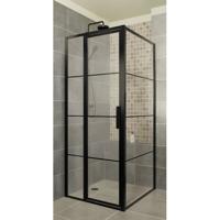 Xenz Industrial Line Premium Deur aan zijdeel voor hoekopstelling 90x200cm zwart LP-716 - thumbnail