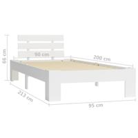 Bedframe massief grenenhout wit 90x200 cm - thumbnail