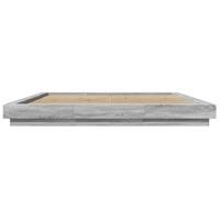 Bedframe bewerkt hout grijs sonoma eikenkleurig 200x200 cm - thumbnail