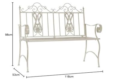 Bank DKD Home Decor Wit 118 x 53 x 98 cm