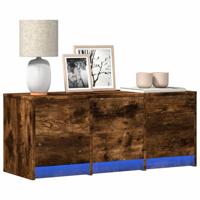 Tv-meubel met LED 97x34x40 cm bewerkt hout gerookt eikenkleur - thumbnail