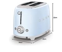 SMEG - Broodrooster - TSF01PBEU Broodrooster 2x2 Blauw - thumbnail