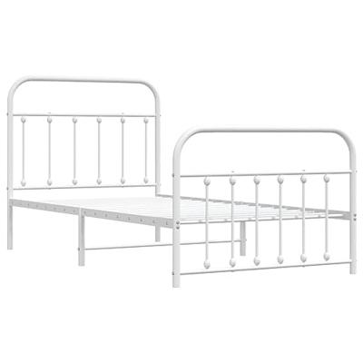 Bedframe met hoofd- en voeteneinde metaal wit 100x190 cm Bedframe met hoofd- en voeteneinde metaal wit 100x190 cm