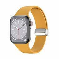 Siliconen bandje - Folding Buckle - Oker - Geschikt voor Apple Watch 44mm / 45mm / 46mm / 49mm - thumbnail