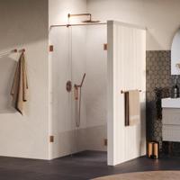 Brauer Void - Nisdeur - 2-Delig - Helder Glas - 100 x 200 cm - Omkeerbaar - met Draaideur 60 cm - Aan Muur - incl. Glascoating - PVD Koper - thumbnail