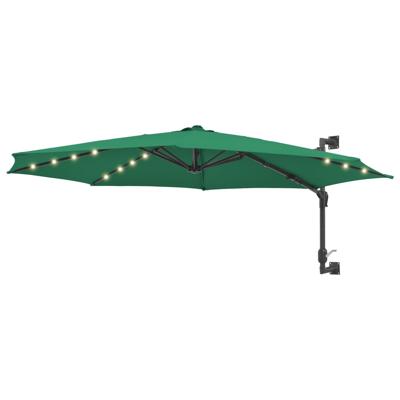 Wandparasol met LED's 300 cm groen Wandparasol met LED's 300 cm groen