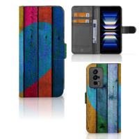 Xiaomi Poco F5 Pro | Book Style Case | Wood Heart - Cadeau voor je Vriend - thumbnail