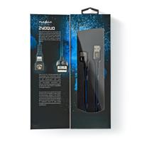 Nedis GCTB39300AL20 Data- En Oplaadkabel Usb-a Male Naar Apple Lightning 8-pins Male 180°-aansluiting Voor Gaming 2,0 M Rond Gevlochten Zwart-blauw - thumbnail