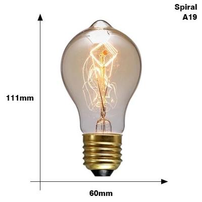 E27 40W Retro Edison gloeilamp gloeidraad Vintage ampul gloeilamp AC 220V(A19 Spirai)