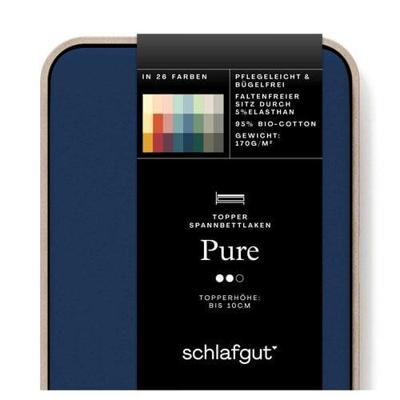 Schlafgut Schlafgut Pure Jersey Topper Hoeslaken XL - 180x200 - 200x220 570 Blue Deep