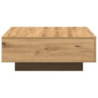 Salontafel artisanaal eikenkleurig 80 x 80 x 31 cm Bewerkt hout - thumbnail
