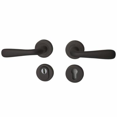 Hardbrass Achterdeurset Silvia compleet SKG3 met kerntrekbeveiliging - puurzwart