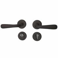 Hardbrass Achterdeurset Silvia compleet SKG3 met kerntrekbeveiliging - puurzwart - thumbnail