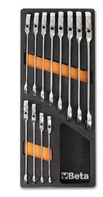 Beta M46 Ratelringsleutels met kniegewricht 12-Delig 8 - 19 mm