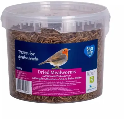 Vogelbescherming Nederland Gedroogde Meelwormen Emmer 900g