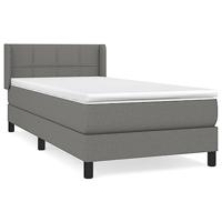Boxspring met matras stof donkergrijs 80x200 cm - thumbnail