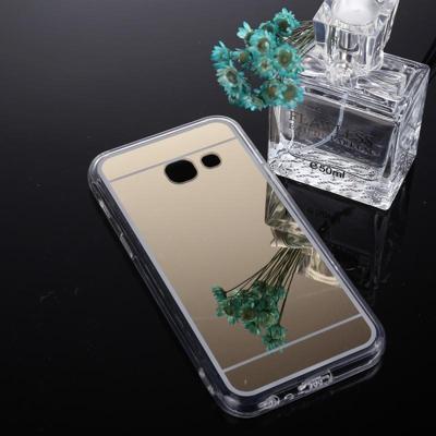 Voor Galaxy J3 (2017) Cover (Amerikaanse versie) acryl + TPU galvaniseren spiegel beschermende back cover (goud)