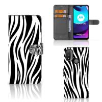 Motorola Moto E20 | E30 | E40 | Telefoonhoesje | Met pasjeshouder | Zebra - thumbnail