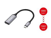 Equip 133491 video kabel adapter 0,15 m USB Type-C HDMI Zwart, Grijs - thumbnail