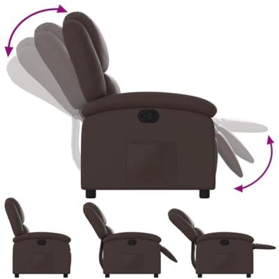 Fauteuil verstelbaar kunstleer bruin