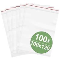 Hersluitbare zak zonder etiketstrook (b x h) 100 mm x 120 mm Transparant Polyethyleen 100 stuk(s) - thumbnail