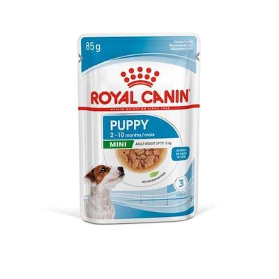 Royal Canin Mini natvoer voor puppy brokjes in saus zakjes 12x85gr