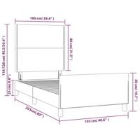 Bedframe zonder matras 100x200 cm fluweel zwart - thumbnail