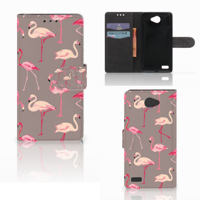 LG Bello 2 Telefoonhoesje met Pasjes Flamingo - thumbnail