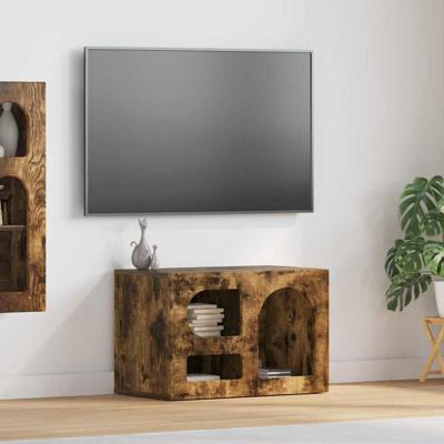 TV-kast Gerookt eiken 60 x 35 x 40 cm Bewerkt hout