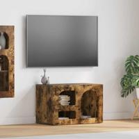 TV-kast Gerookt eiken 60 x 35 x 40 cm Bewerkt hout - thumbnail