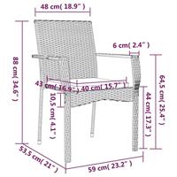 7-delige Tuinset met kussens poly rattan zwart - thumbnail