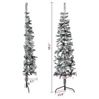 Kunstkerstboom half met sneeuw smal 150 cm - thumbnail