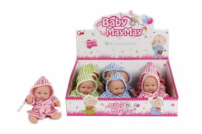 Babypop 20 cm 3 ass kleur met badjas