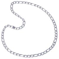 Heren ketting edelstaal Figaro Zilver 8mm-60cm - thumbnail