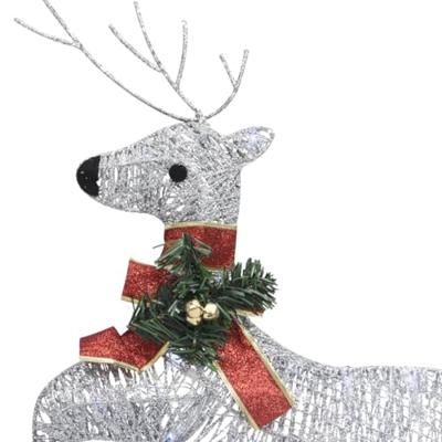 VidaXL Kerstdecoratie rendieren en slee 60 led's zilverkleurig VidaXL Kerstdecoratie rendieren en slee 60 led's zilverkleurig