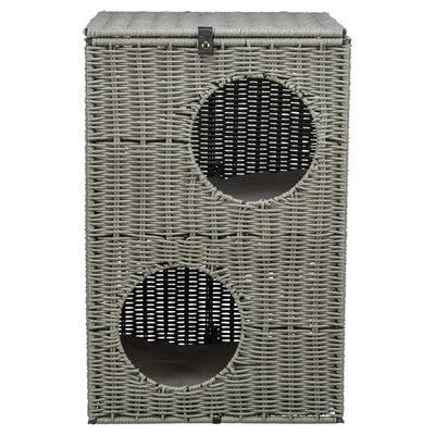 Trixie kattenmand amalia hoekig polyrattan grijs