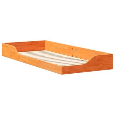Bedframe Wasbruin 100 x 220 cm Massief grenenhout Bedframe Wasbruin 100 x 220 cm Massief grenenhout