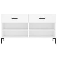 Schoenenbank 102x35x55 cm bewerkt hout wit - thumbnail