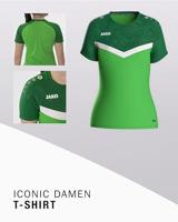 JAKO 6124D T-Shirt Iconic Dames - Zachtgroen/Sportgreen - 36 - thumbnail