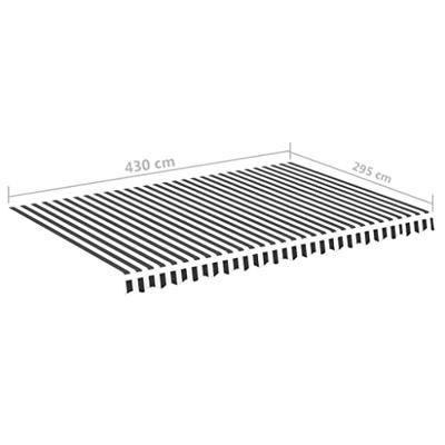 Vervangingsdoek voor luifel 4,5x3 m antracietkleurig en wit
