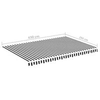 Vervangingsdoek voor luifel 4,5x3 m antracietkleurig en wit - thumbnail