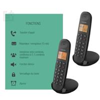 Draadloze vaste telefoon - LOGICOM - DECT ILOA 255T DUO - Zwart - Met antwoordapparaat - thumbnail