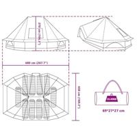 Familie Tipi Tent met dak Blauw 680 x 430 x 270 cm - thumbnail